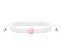 Uloveido Braccialetto dell'amicizia intrecciato da donna, realizzato a mano, con corda bianca, braccialetto da surfista, regolabile, da spiaggia, con lettera A-Z, Adjustable, Poliestere, Non pietra