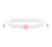 Uloveido Braccialetto dell'amicizia intrecciato da donna, realizzato a mano, con corda bianca, braccialetto da surfista, regolabile, da spiaggia, con lettera A-Z, Adjustable, Poliestere, Non pietra