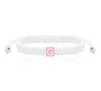 Uloveido Braccialetto dell'amicizia intrecciato da donna, realizzato a mano, con corda bianca, braccialetto da surfista, regolabile, da spiaggia, con lettera A-Z, Adjustable, Poliestere, Non pietra