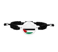 Uloveido Braccialetto Palestine con ciondolo a cupola di moschea | Cordoncino bianco e nero in acciaio inossidabile o oro | Unisex fatto a mano, tradizione araba | Gioielli islamici per il Ramadan