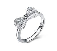 Uloveido da donna in argento sterling 925 con zircone zircone fiocco nodo infinito braci promesse fedi nuziali