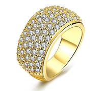 Uloveido da Donna Placcato in Oro Lab Creato Diamante Anello Nuziale CZ Eternity Band Anello Anniversario per Mamma Ragazza