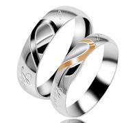 Uloveido Maschio Titanio Acciaio Inossidabile Fedi di Fidanzamento Anelli Inciso Real Love Regali per Uomo Ragazzo Y552 (Taglia 14.5)