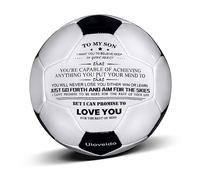 Uloveido Pallone da calcio bianco nero da allenamento per mio figlio Taglia 5 per il regalo di compleanno di Natale del figlio, regali di ispirazione da papà mamma Y594