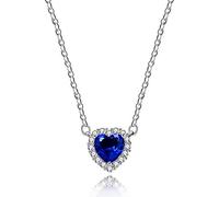 Uloveido Regali per la festa della mamma, collana Titanic Cuore dell'oceano, collana con ciondolo a cuore di cristallo blu per le donne Y893, Cristallo, Zirconia cubica