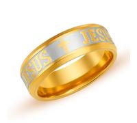 Uloveido Versetto Biblico Inciso Fede 8mm Croce Comfort Credo Cristiano Acciaio Inossidabile Sacra Scrittura Simbolico YA6266 (Oro, Misura 22)