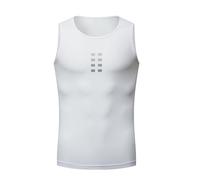 ULPUDFAO Gilet da Ciclismo Estivo da Uomo, Strato di Base in Rete Fresca Senza Maniche, Ultraleggero, Traspirante, Anti-Odore, Magliette da Ciclismo - sottomaglie per Corsa, Palestra,White-3XL