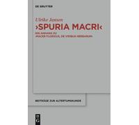 Ulrike Jansen "Spuria Macri" (Copertina rigida) Beitrage zur Altertumskunde