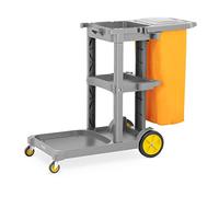ulsonix Carrello Multiuso Per Pulizie Con Sacco Biancheria Copertura Con Ruote UNICLEAN 13 (Plastica, Giallo)