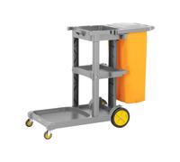 ulsonix Carrello Multiuso Per Pulizie Con Sacco Biancheria Copertura Con Ruote UNICLEAN 13 (Plastica, Giallo)