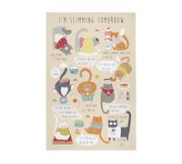 Ulster Weavers Fat Diets - Strofinaccio, 100% cotone, 74 x 48 cm, colore: arancione, accessori da cucina e decorazione, regalo per amanti dei gatti, taglia unica