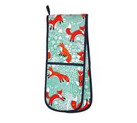 Ulster Weavers Foraging Fox - Guanti da forno doppi, in cotone, con design disegnato a mano, colore: blu uovo d'anatra, 100% cotone, doppio guanto da forno, regali per cucinare per panettieri e cuochi, gamma di utensili da cucina