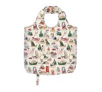 Ulster Weavers, Merry Mutts, borsa per la spesa arrotolabile natalizia, riutilizzabile, ripiegabile, 100% poliestere, comoda come borsa o zaino, portatile e pratica, rossa, taglia unica, multicolore