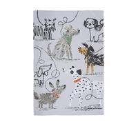 Ulster Weavers - Strofinaccio per cani con pittura a pennello (74 x 48 cm) - 100% cotone - lavabile - Strofinaccio/strofinaccio grigio - Accessori da cucina e decorazione con tema cane - Regali per