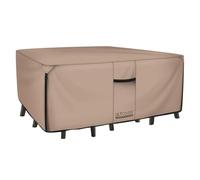 ULTCOVER Copertura rettangolare per tavolo da pranzo resistente - tela resistente 600D impermeabile per tavolo da pranzo e sedie per uso generico, dimensioni 136 x 74 x 78 cm