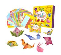 ULTECHNOVO 1 scatola Carta da Origami per Quadrati Colorati per Piegature Creative Gioco Educativo di Carta Piegata con Animali Cartoon Kit Base per Ragazzi e Ragazze Attività Manuale Sicura