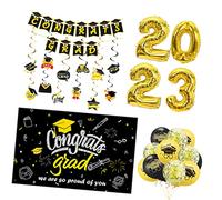 ULTECHNOVO 1 Set Di Cappelli Da Dottore Bandiere Sirene Congratulazioni Per Laurea Palloncini Pastello Arco Per Palloncini Spray Per Fard Con Numero Ghirlanda Nuziale Kit Per