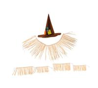 ULTECHNOVO 1 Set Gonna Da Spettacolo Gonna Di Luau Per Tropicale Spiaggia Adulti Il Gonne Costumi Accessori Paglia Gonna Da Festa in Rafia Coppie Tessuto Non Tessuto