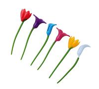ULTECHNOVO 1 Set Logo Per Calice Da Vino Con Fiori Cartello Per Birra Segnalibri Per Bevande Primaverili Fiori Bomboniere Ciondoli Per Vino Con Fiori Bicchieri Da Martini Ciondoli Per 6 pezzi