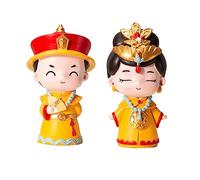 ULTECHNOVO 1 Set Ornamenti Imperatore Imperatrice Coppia Figurina Topper Compleanno Regina Sposo Festa Decorazione Vintage Margherita Mini Decorazione Per La Casa Torta Artigianale 2 pezzi
