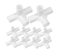 ULTECHNOVO 10 Pezzi Connettore a 4 Vie Bianco per Armadio e Scarpiera, Plastico Resistente Diametro Interno 19mm, per Organizzazione Ordinata e Uso in Armadi Portatili