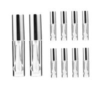 ULTECHNOVO 10 pezzi Contenitori Trucco Lip Gloss Vuoti Tubetti Lipstick Riutilizzabili Argento e Trasparente Resistenti e Antileak per Makeup Bag