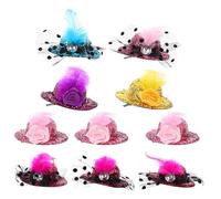 ULTECHNOVO 10 Pezzi Mollettoni per Chioma Bambina Design a Cappello e Piume, Fermagli Lucenti Buona Presa per Regali di Compleanno e Servizi Fotografici Colore Colore Casuale Stili multipli