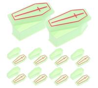 ULTECHNOVO 10 Pezzi scatola di bara vuota in miniatura mini figurina mini bara piccola bara Decorazioni di bara sostegno della bara plastica Light Green