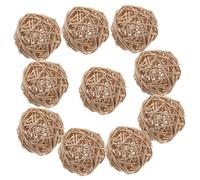 ULTECHNOVO 10 Pezzi Takraw Sfere Decorative Sospese Sfere Decorative Diffusore di Aromi Palline di Vimini Decorazione Aromaterapia Palline di Vite Diffusore di Aromaterapia Rattan Dorato