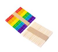 ULTECHNOVO 100 pezzi Bastoncini Gelato in Legno Naturale e Colorato per Fai da Te Artigianato Creativo e Giochi Manuali Bastoncini Ghiaccioli Lisci e Sicuri per Uso Estivo