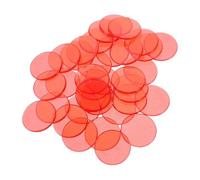 ULTECHNOVO 100 Pezzi Gettoni Bingo Rotondi Trasparenti in Ps | Apprendimento Matematico Precoce, Facili da Afferrare, per Giochi in Attività Rosso