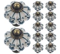 ULTECHNOVO 12 Pezzi Pomelli in Ceramica Vintage a Forma di Zucca 33x38mm Manopole per Cassetti e Armadi Pratici Facili da Installare per Bagno e Casa