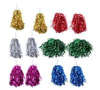 ULTECHNOVO 12 Pezzi PON PON Cheerleader a Manico Dritto, Pet | Accessori per Tifo dal Buon Lucido, Adatti a Basket e Tennis, Confezione da 20g Colore Casuale