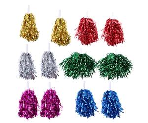 ULTECHNOVO 12 Pezzi PON PON Cheerleader a Manico Dritto, Pet | Accessori per Tifo dal Buon Lucido, Adatti a Basket e Tennis, Confezione da 20g Colore Casuale