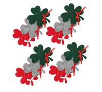 ULTECHNOVO 12 Pezzi Portafogli in Quattro Foglie Natale Rosso Verde Grigio Organizer Denaro e Carte Sottile Soldi Portatile per Feste Compleanno e Regali DIY