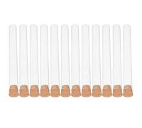 ULTECHNOVO 12 Provette di Vetro 20x200 Mm con Tappo in Sughero e Pennello Set per Esperimenti Scientifici, Conservazione Liquidi Cosmetici e Sostanze Chimiche, Chiusura Ermetica per
