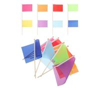 ULTECHNOVO 16 Pezzi Bandiere da Giardino Colorate in Bambù e Poliestere Leggere e Facili da Conservare per Rilevamento Siti e Costruzione Segnalini per Irrigatori e Confini