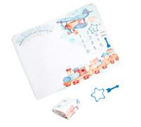 ULTECHNOVO 1set Coperta Ragazzo Ragazza Multiuso in Flanella Morbida con Cornice e Freccia per Foto Ricordo Mesi Regalo Nascita e Shower per Primo Anno e Battesimo