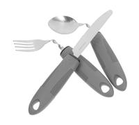 ULTECHNOVO 1set Utensili Adattativi Antitremore Per Anziani Posate Curvate Inossidabile Con Manico Antiscivolo Per Persone Con Difficoltà Motorie