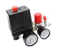 ULTECHNOVO 1set Valvola Regolatore Pressione Compressore Aria con Manometro Vie Completo Interruttore e Controllo Pressione Materiale Plastica e Metallo Resistente Facile Installazione