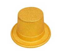 ULTECHNOVO 2 Pezzi Cappello Fedora da Prestigiatore Oro in Plastica Morbida e Decorativa per Feste e Spettacoli e Accattivante