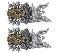 ULTECHNOVO 2 Pezzi Clip per Visiera Auto Angelo Custode in Metallo, Accessorio Religioso di Benedizione per Viaggi Sicuri, Decorazione per Parasole Adatta a Genitori e Adolescenti