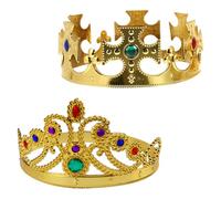 ULTECHNOVO 2 Pezzi Corona per Oro in Plastica, Copricapo Elegante per Festa | Decorazione Delicata, Stabile e Pratica, Uso Quotidiano e Rappresentazione