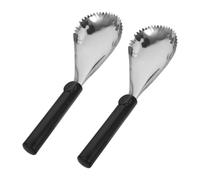 ULTECHNOVO 2 Pezzi Cucchiaio per in Acciaio Inossidabile Nero Strumento Manuale per Rimuovere e Semi Separatori Frutta per Preparazioni e Zucchetta Facile da per Feste Ringraziamento