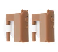 ULTECHNOVO 2 Pezzi Fermaporta a Forma di Orso in Silicone Color Caffè | Blocco Dell’oscillazione, Installazione senza Fori, Compatibile, per Camere da Riposo e Asilo