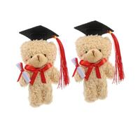 ULTECHNOVO 2 Pezzi La Bambola Del Dottor Orso Pussato Animale Della Stagione Di Laurea Dolle Di Animale Di Laurea Peluches Animali Di Peluche Doctor Bear Imbottito Cotone Pp Marrone Chiaro