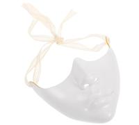 ULTECHNOVO 2 Pezzi Maschera Mezza Faccia Bianca in Plastico Leggera con Laccio per Feste e Spettacoli, Stile Elegante e Delicato per Donna e Uomo