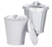 ULTECHNOVO 2 pezzi Mini Pattumiera da Scrivania Zincato da e Bianco Piccolo Contenitore per Rifiuti per e Cameretta