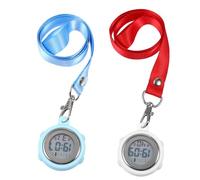 ULTECHNOVO 2 Pezzi Orologio Taschino Digitale con Cinturino in Cronometro Retroilluminato da Infermiere Unisex per Medici Studenti e Arbitri Facile da Usare e Preciso