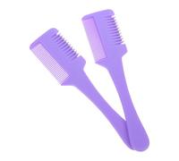 ULTECHNOVO 2 Pezzi Pettine per Diradamento dei Chioma, Barber Razor Comb in Plastica Porpora, Taglio Doppio Lato, Basso Rumore, per Casa e Viaggio, per Famiglia